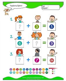 Toplama İşlemi Çalışma Sayfaları